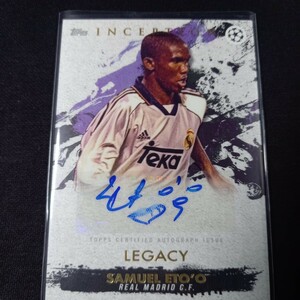 【直筆サイン】サミュエル・エトー　2021 Topps inception UEFA Samuel ETOO Auto レアルマドリード　バルセロナ　インテル　黒豹