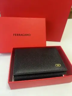 FERRAGAMO ブラックレザー 名刺入れ