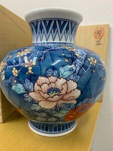 鍋島焼 泰仙作 伝統工芸士 元箱 花瓶 花入 花器 華道具 茶道具 