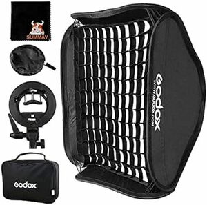 【Godox正規代理】GODOX 60x60cm グリッドソフトボックス+S型ボーエンズマウントブラケット セット 折りたたみ 迅