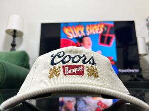 USAクアーズBEER企業 COORS BEER コーデュロイキャップ　ベージュ