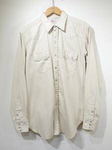 レア 60s ビンテージ The PORTER SHIRT オフホワイト コットンサテン ウエスタン シャツ 16 L 50s 40s 30s Lee WESTERNER ウエスターナー