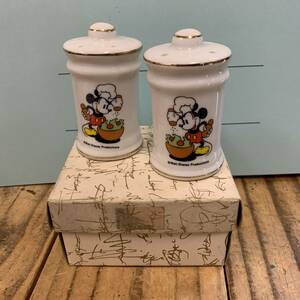 WDP【MICKEY MOUSE★ミッキーマウス】S&P Shakers★塩コショウ・調味料入れ★昭和レトロ