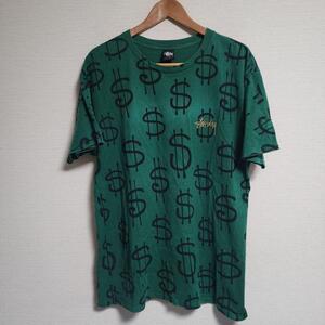 ステューシー STUSSY Tシャツ 半袖 L ロゴ 古着 メンズ 総柄 ドル柄