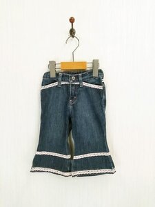 KU1049 ○送料無料 古着 baby Gap ベビーギャップ デニムパンツ サイズ80cm 紺 ウエストゴム 調節可能 レース付 後ろポケットハート