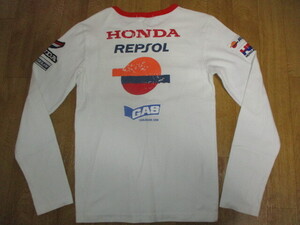 GAS・ホンダ・レプソルレーシングチーム　ワッペン多数 ロングTシャツ・ロンT・サイズM　美中古　ミシュラン・HRC・ジャケット