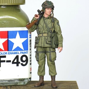 [M1]【完成品 1/48 フィギュア】 WW2 アメリカ軍 陸軍 空挺兵 第101空挺師団 欧州戦線 1944 Painted and Built Figure 40mm 1:48