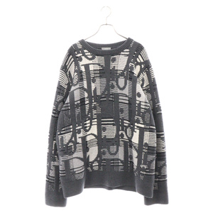 DIOR ディオール 21AW Oblique Wool Jacquard Sweater オブリーク ウール ジャガード ニット セーター 213M658AT377 グレー