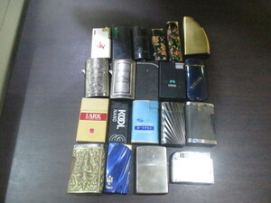 ジャンク品 ライター まとめて20個セット ZIPPO LARK PONSON Rowenta HOPE Peace Marlboro KOOL KENT MILD SEVEN ガス オイル