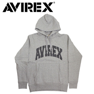 AVIREX (アヴィレックス) DAILY L/S SWEAT PULL PARKA LOGO デイリー ロングスリーブ スウェット プルパーカー ロゴ 783-5231003 14-Grey-S