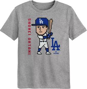 【小さい子供 4歳用】MLB 大谷翔平 ロサンゼルス ドジャース ピクセル T-シャツ