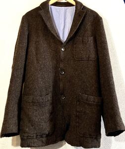 COMME des GARCONS HOMME！ツイードジャケット！テーラード！縮絨加工！萎縮！2008A/W！日本製！コムデギャルソンオム！定価10万円！茶