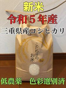 令和5年　2023年産　新米　農家直送　三重県産　コシヒカリ　こしひかり　お米　精米　5キロ 5kg おこめ　ごはん　送料込