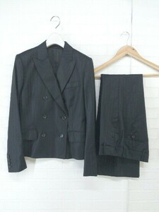 ◇ MODA CLASSIC モーダクラシック ダブル6B パンツ スーツ 上下 サイズ38 ブラック レディース