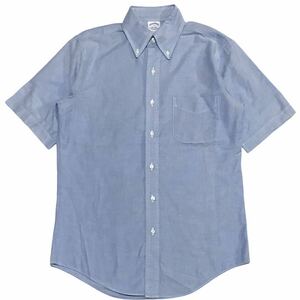 【USA製】BROOKS BROTHERS ブルックスブラザーズ アメリカ製 スリムフィット ボタンダウン 半袖シャツ メンズ14 1/2（M）オックスフォード