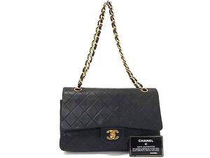 1円 ■美品■ CHANEL シャネル ココマーク マトラッセ レザー チェーン トートバッグ ショルダー 肩掛け レディース ブラック系 FG3276