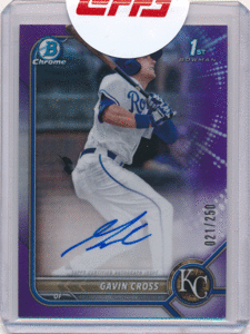 Gavin Cross 2022 Bowman Draft Baseball Chrome Draft Pick Autographs Purple Refractor #CDA-GC #レデ戻り リフオート ギャビン・クロス