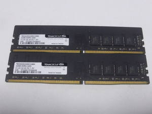 メモリ デスクトップパソコン用 TEAM DDR4-3200 PC4-25600 32GBx2枚 合計64GB 起動確認済みです 