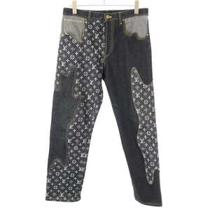 LOUIS VUITTON×NIGO ルイヴィトン ニゴー 22SS Crazy Monogram Denim Pants クレイジーモノグラムデニムパンツ 30 ITUCUDZO33GO