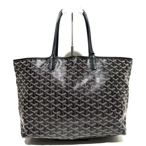 希少◇GOYARD ゴヤール Saint-Louis PM サンルイPM トートバッグ ヘリーボーン プリント ブラック メンズ レディース ユニセックス