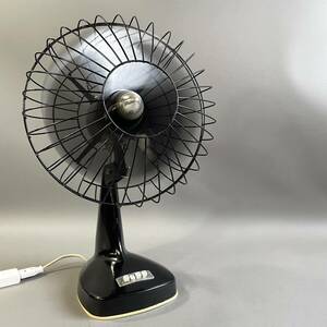 MS1346 一部動作確認 HITACHI 日立 AC DESK FAN 卓上扇風機 D-303E 黒 30cm 3枚羽 (検)昭和レトロ ビンテージ ブラック 当時物