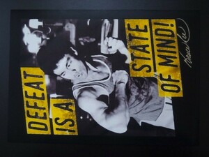 A4 額付き ポスター Bruce Lee ブルースリー DEFEAT IS A STATE OF MIND 