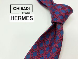 HERMES　エルメス　チェック柄 ネクタイ 3本以上 送料無料 メンズ ネイビー　1204153