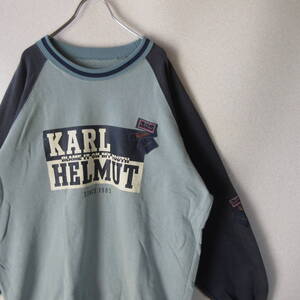 ○Karl Helmut カールヘルム◆スウェット トレーナー ピンクハウス◆メンズ Lブルー/ネイビー Lサイズ