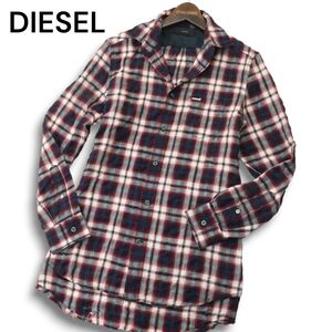 DIESEL ディーゼル 通年★ フランネル チェック シャツ 長袖 ダメージ加工 コットン100% Sz.XS メンズ　A4T11449_A#C