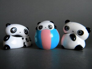 当時物 ★★PANDA たれぱんだ sofvi 3p パンダ ソフビ !! おまけ 景品 おみやげ マスコット 縁起物「定形外/LP可」未使用 デッドストック品