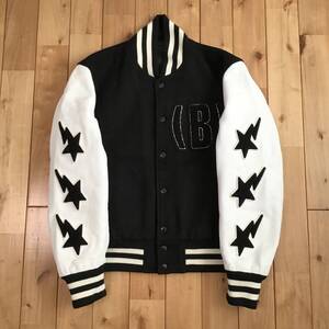 ★非売品★ スタッフ限定 袖レザー スタジャン Sサイズ a bathing ape star BAPE sta leather varsity jacket エイプ ベイプ NIGO yz1