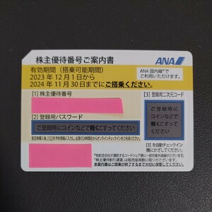 ★送料無料★ ANA 全日空 株主優待券 １枚 【2024/11/30まで】