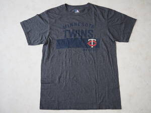 ☆送料無料☆ GENUINE MERCHANDISE USA直輸入 古着 半袖 MLB メジャーリーグ ミネソタ・ツインズ Tシャツ メンズ M グレー トップス 中古