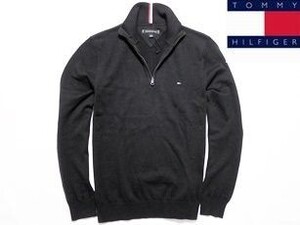 定価17,600円◆新品 トミーヒルフィガー ハーフジップニット 黒 Lサイズ フラッグロゴ◆tommy hilfiger