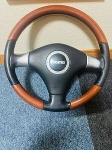 ダイハツ ミラジーノ L650S 純正 オプション MOMO モモ ウッド レザー コンビ ステアリング 11657