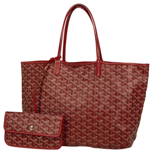 【在庫一掃】 ゴヤール GOYARD サンルイ PM リバーシブル ショルダーバッグ 総柄 ハンドバッグ コーティングキャンバス レッド