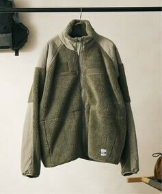 新品JOURNAL STANDARD relume ARMY TWILL FLEECE JACKET 【ARMY TWILL/アーミーツイル】別注 ボアフリースジャケット　カラーカーキサイズM