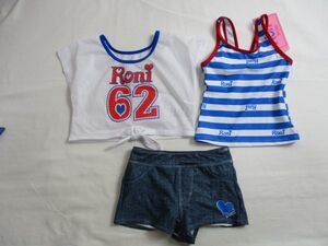 ZV680【Roni Swim 】ロニー　新品　水着　スイムウエアー　セパレート　パンツ　女児　青　110