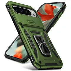 新品 グーグル ピクセル9pro 米軍MIL規格 xl スタンド機能 用ケース 用ケース 全面保護 耐衝撃 360°回転 衝撃吸収 滑り落ちにくい リング付き 人気 XL おしゃれ Pro 携帯カバー 9 緑 Pixel WY95-46 Google