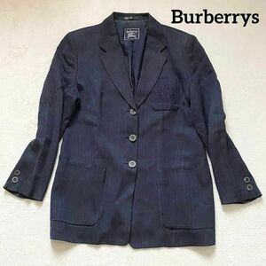 バーバリー　Burberrys　テーラードジャケット　ネイビー　濃紺色　11AR（L相当）　胸エンブレム入り