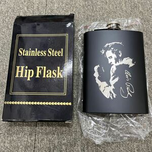 ウイスキー　ボトル アルコール　stainless steel HIP FLASK エルビス　プレスリー　未使用　8oz オールディーズ