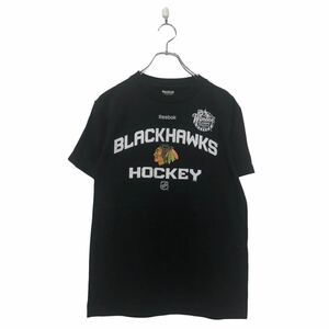 Reebok 半袖 ロゴ Tシャツ キッズ S ブラック リーボック プリント クルーネック 古着卸 アメリカ仕入 a604-6587