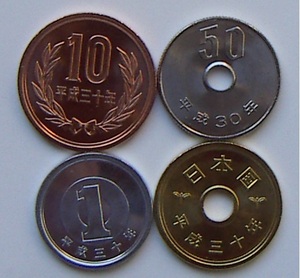 【未使用】平成30年 1円 5円 10円 50円 4種セット【800円即決】