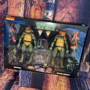 NECA TMNT Teenage Mutant Ninja Turtle Raphael Michelangelo 2 Pack Exclusive NEW 海外 即決