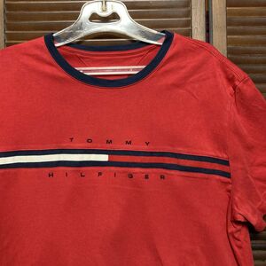 1スタ 再落無し AIJU 赤 ロゴ Tシャツ トミーヒルフィガー TOMMY HILFIGER 90s 00s ビンテージ 古着 卸 仕入れ