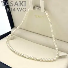 K14WGꕥTASAKI アコヤ真珠 ネックレス 5.0-5.5mm ケース付き