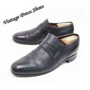 10D表記　28cm相当　Vintage Leather Shoes　ヴィンテージレザーシューズ　スリッポン　スクエアトゥ　革靴　ブラック　黒　/U7869