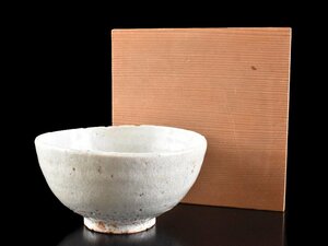 【雲】某コレクター買取品 韓国 李朝 白釉茶碗 直径16cm 箱付 古美術品(中国朝鮮美術)BY212 OTDjhy CTPmnu