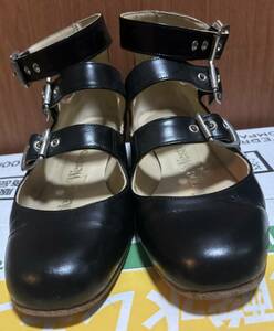 【USED・希少・美品】Vivienne Westwood　ヴィヴィアンウエストウッド　牛革　ストラップシューズ　黒　04サイズ　青山店　靴