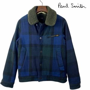 Paul Smith ポールスミス　チェック　 裏ボア　ブルゾン　ジャケット　アウター　左右に内ポケット付き　1円スタート　サイズM メンズ